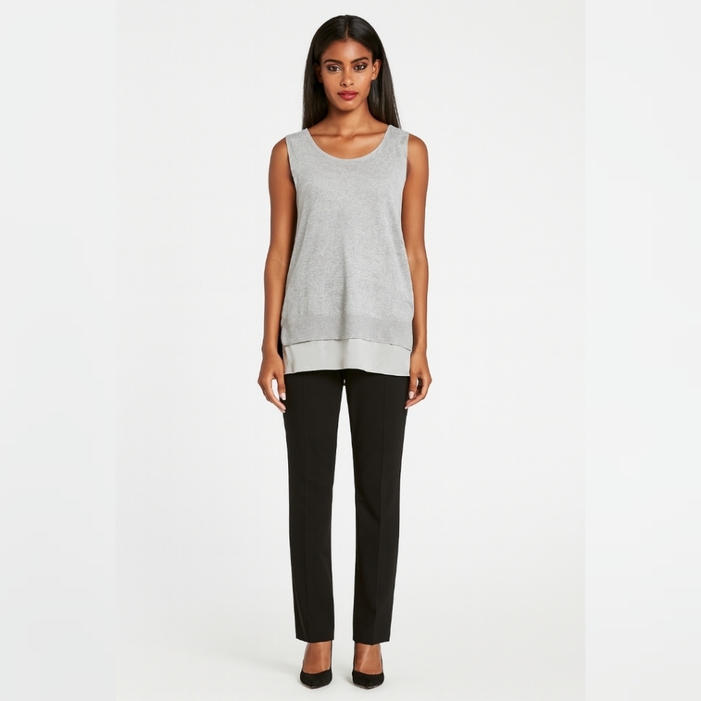 Eileen Fisher Italian Linen Silk Knit Sleeveless Tunic  - Picture 8 of 8